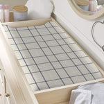 Beige Tattersall Pattern Print Changing Pad Cover