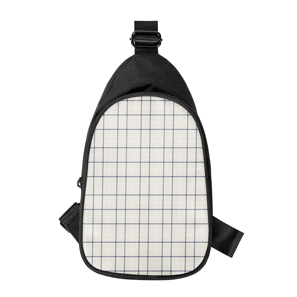 Beige Tattersall Pattern Print Chest Bag