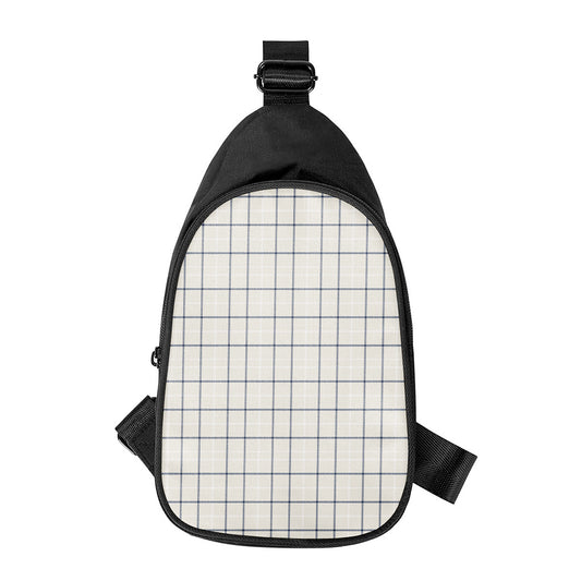 Beige Tattersall Pattern Print Chest Bag