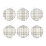 Beige Tattersall Pattern Print Coaster Set