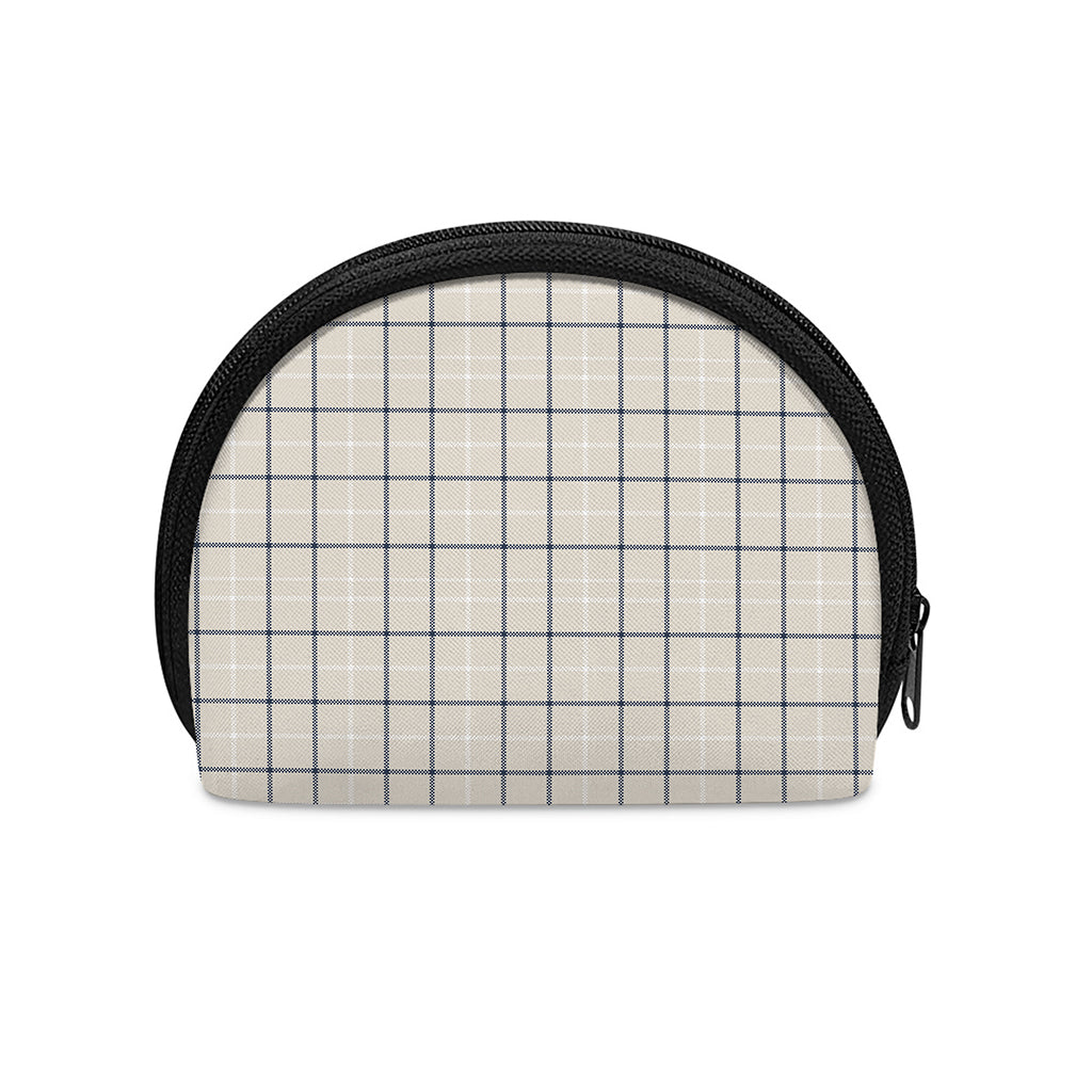 Beige Tattersall Pattern Print Coin Purse