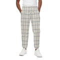 Beige Tattersall Pattern Print Cotton Sweatpants