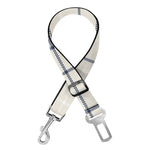Beige Tattersall Pattern Print Dog Seat Belt