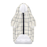 Beige Tattersall Pattern Print Dog Zip Up Hoodie