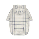 Beige Tattersall Pattern Print Dog Zip Up Hoodie