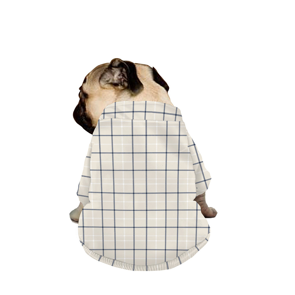 Beige Tattersall Pattern Print Dog Zip Up Jacket
