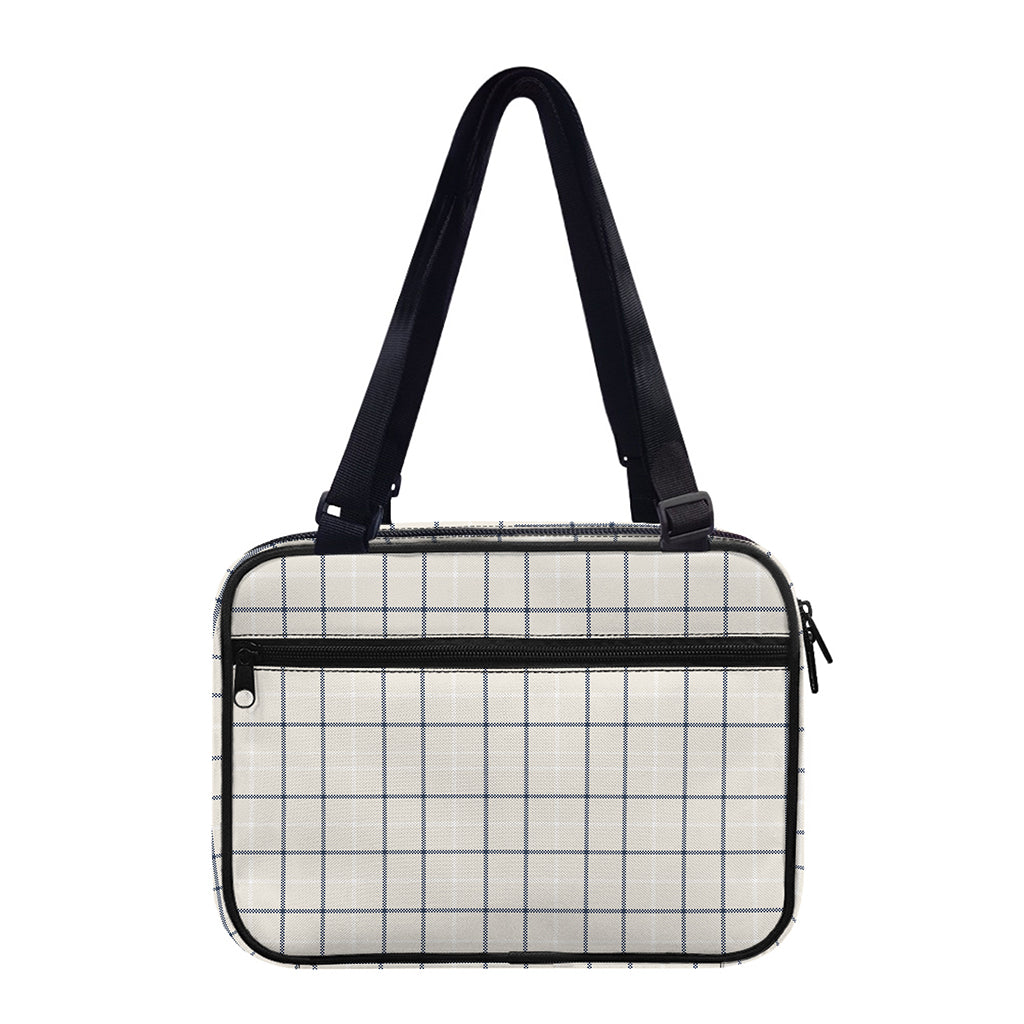Beige Tattersall Pattern Print Double Strap Bible Bag