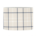 Beige Tattersall Pattern Print Drum Lamp Shade