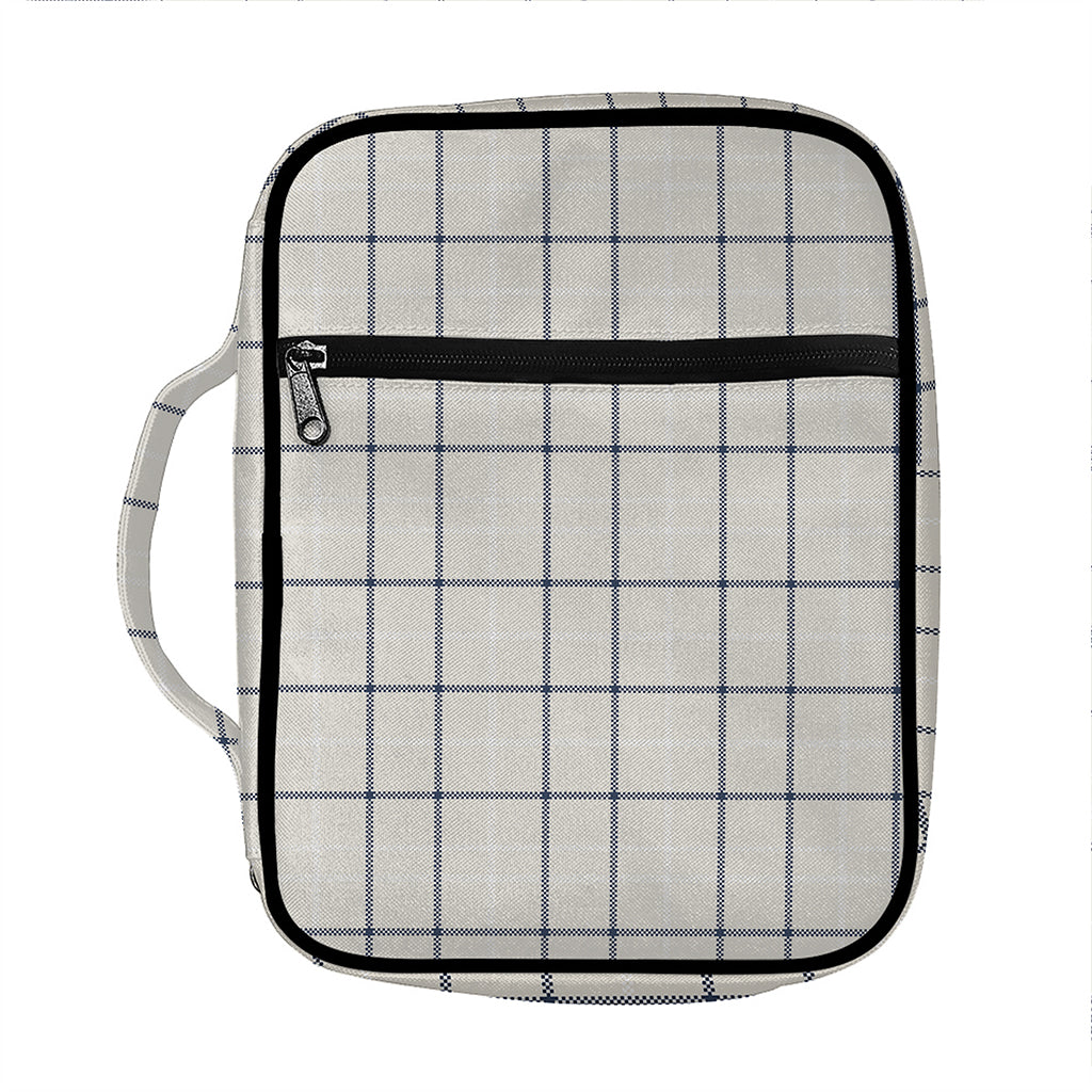 Beige Tattersall Pattern Print Front Pocket Bible Bag