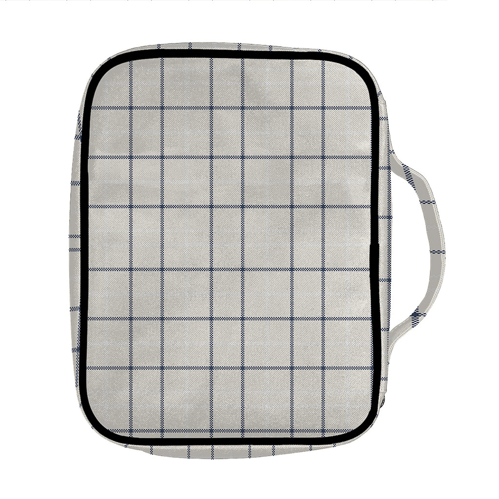 Beige Tattersall Pattern Print Front Pocket Bible Bag