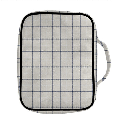 Beige Tattersall Pattern Print Front Pocket Bible Bag