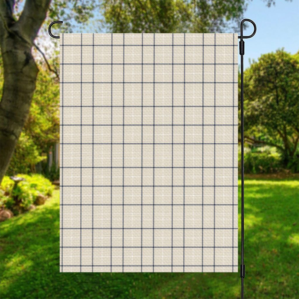 Beige Tattersall Pattern Print Garden Flag
