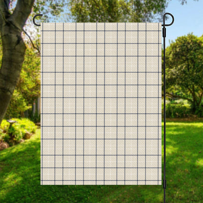 Beige Tattersall Pattern Print Garden Flag