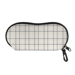 Beige Tattersall Pattern Print Glasses Case