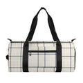 Beige Tattersall Pattern Print Gym Bag