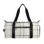 Beige Tattersall Pattern Print Gym Bag