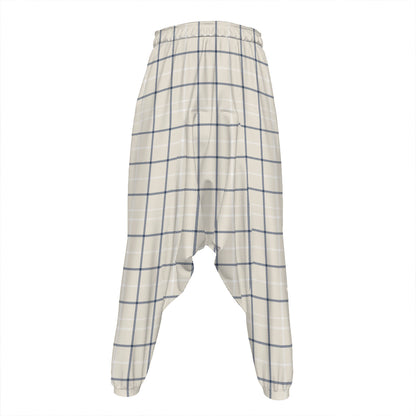 Beige Tattersall Pattern Print Hammer Pants