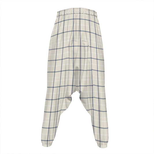 Beige Tattersall Pattern Print Hammer Pants