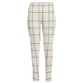 Beige Tattersall Pattern Print High-Waisted Pocket Leggings