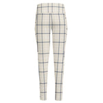 Beige Tattersall Pattern Print High-Waisted Pocket Leggings