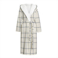 Beige Tattersall Pattern Print Hooded Bathrobe