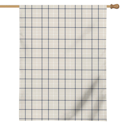 Beige Tattersall Pattern Print House Flag