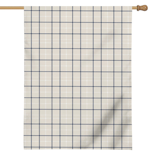 Beige Tattersall Pattern Print House Flag
