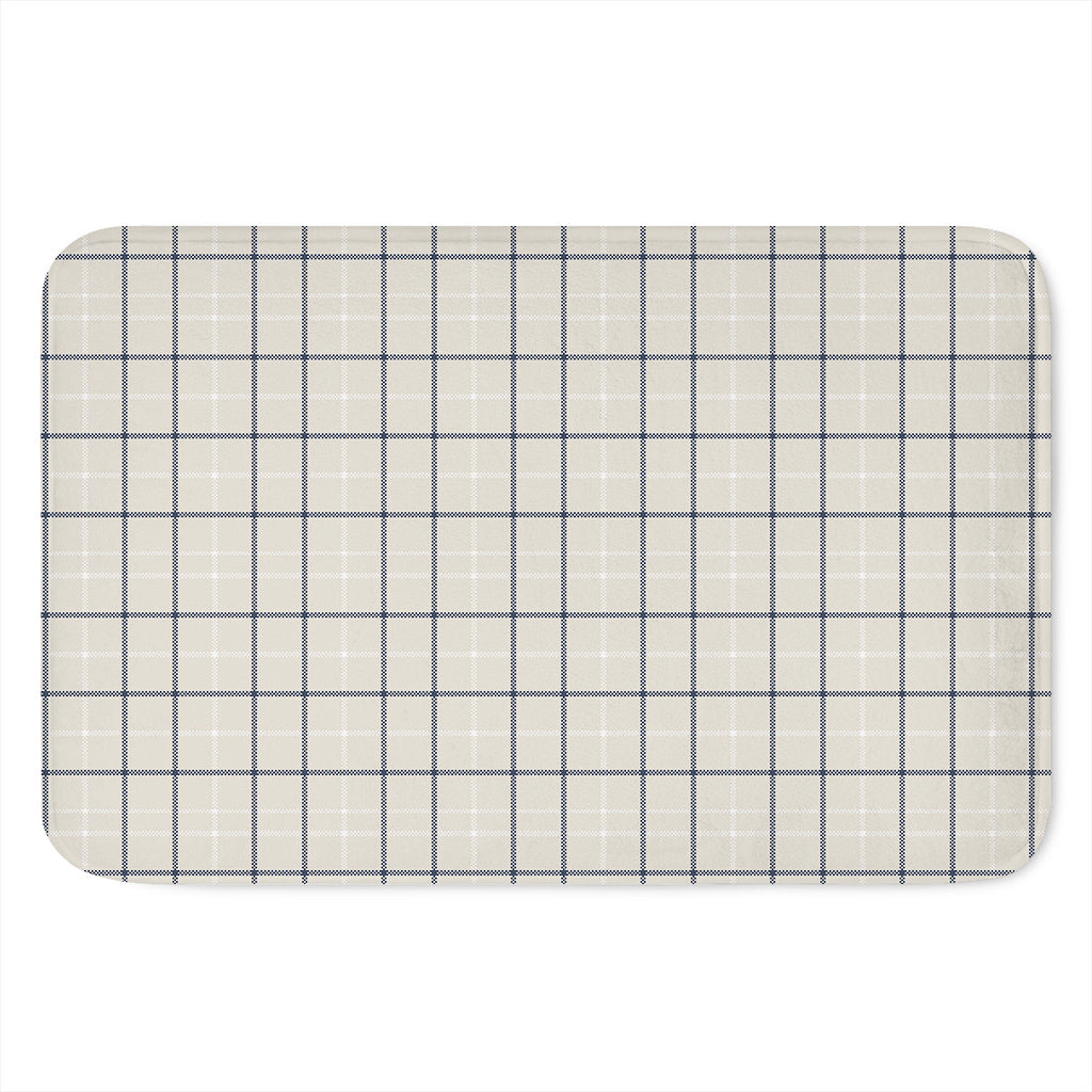 Beige Tattersall Pattern Print Indoor Door Mat