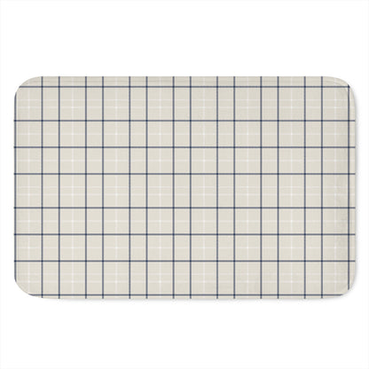 Beige Tattersall Pattern Print Indoor Door Mat