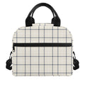 Beige Tattersall Pattern Print Insulated Lunch Bag