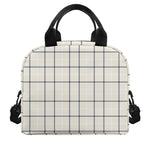 Beige Tattersall Pattern Print Insulated Lunch Bag