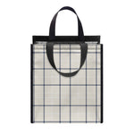 Beige Tattersall Pattern Print Insulated Lunch Tote