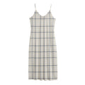 Beige Tattersall Pattern Print Jersey Midi Cami Dress