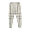 Beige Tattersall Pattern Print Jogger Pants