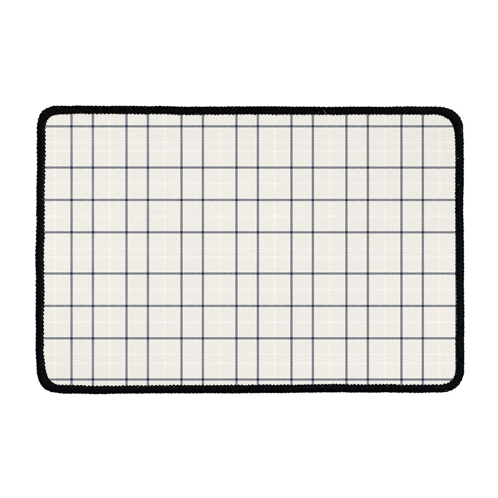 Beige Tattersall Pattern Print Kitchen Mat