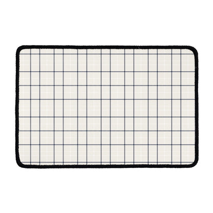 Beige Tattersall Pattern Print Kitchen Mat