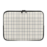 Beige Tattersall Pattern Print Laptop Sleeve