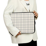Beige Tattersall Pattern Print Laptop Sleeve