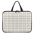 Beige Tattersall Pattern Print Laptop Sleeve With Handle