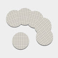 Beige Tattersall Pattern Print Leather Coaster Set