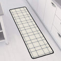 Beige Tattersall Pattern Print Long Kitchen Mat