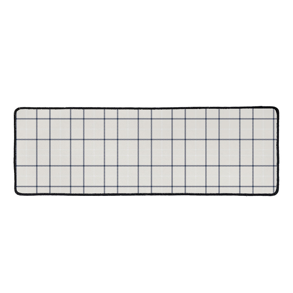 Beige Tattersall Pattern Print Long Kitchen Mat