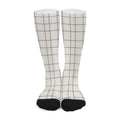 Beige Tattersall Pattern Print Long Socks