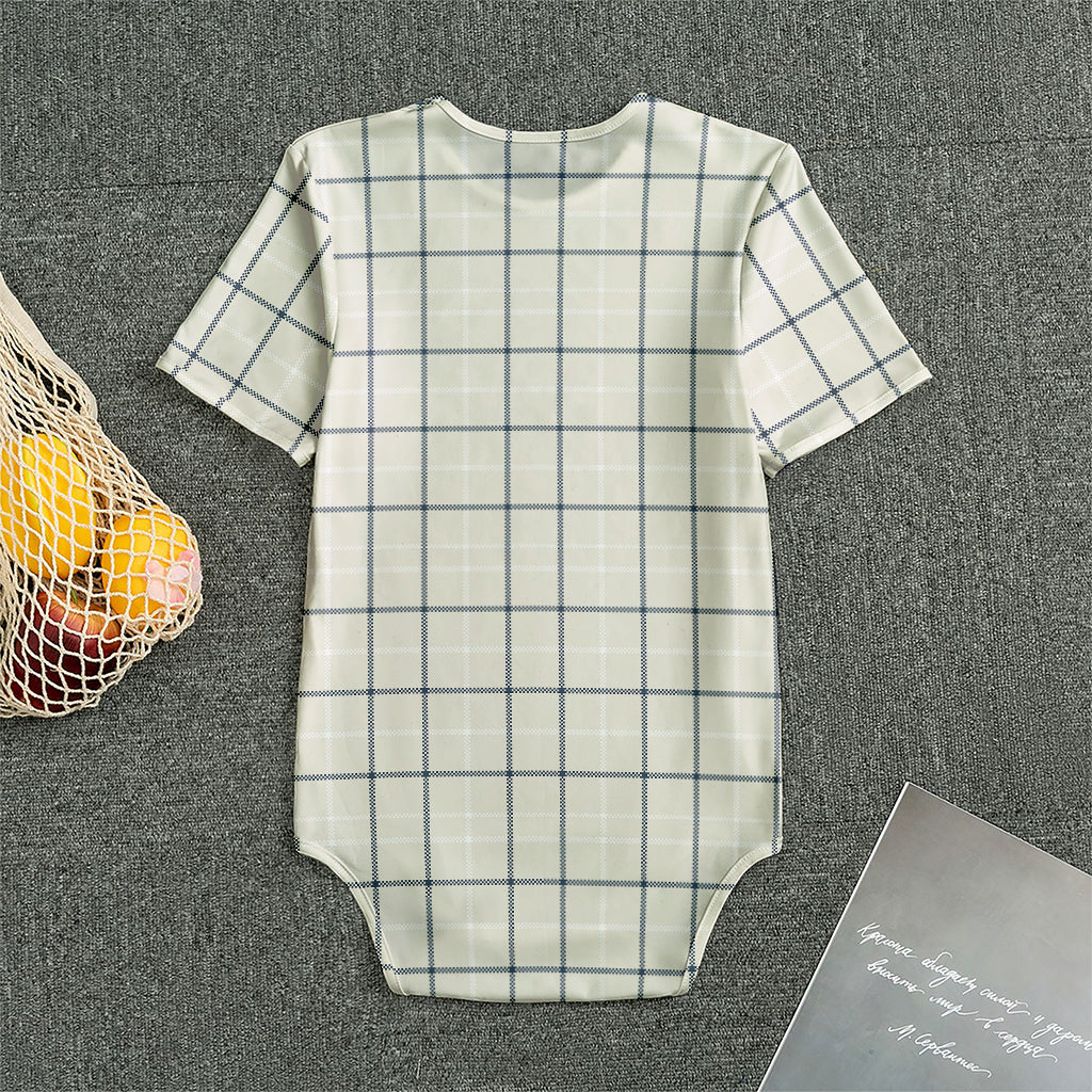 Beige Tattersall Pattern Print Men's Bodysuit
