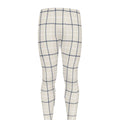 Beige Tattersall Pattern Print Men's Leggings