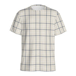 Beige Tattersall Pattern Print Men's Sports T-Shirt
