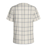 Beige Tattersall Pattern Print Men's Sports T-Shirt