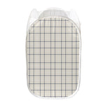Beige Tattersall Pattern Print Mesh Laundry Hamper