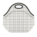 Beige Tattersall Pattern Print Neoprene Lunch Bag