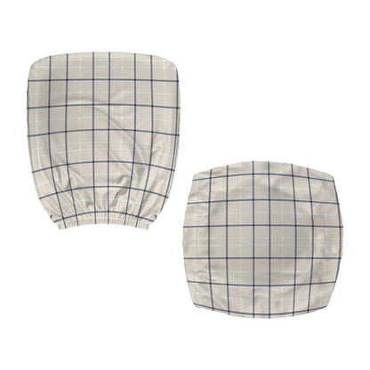 Beige Tattersall Pattern Print Office Chair Cover